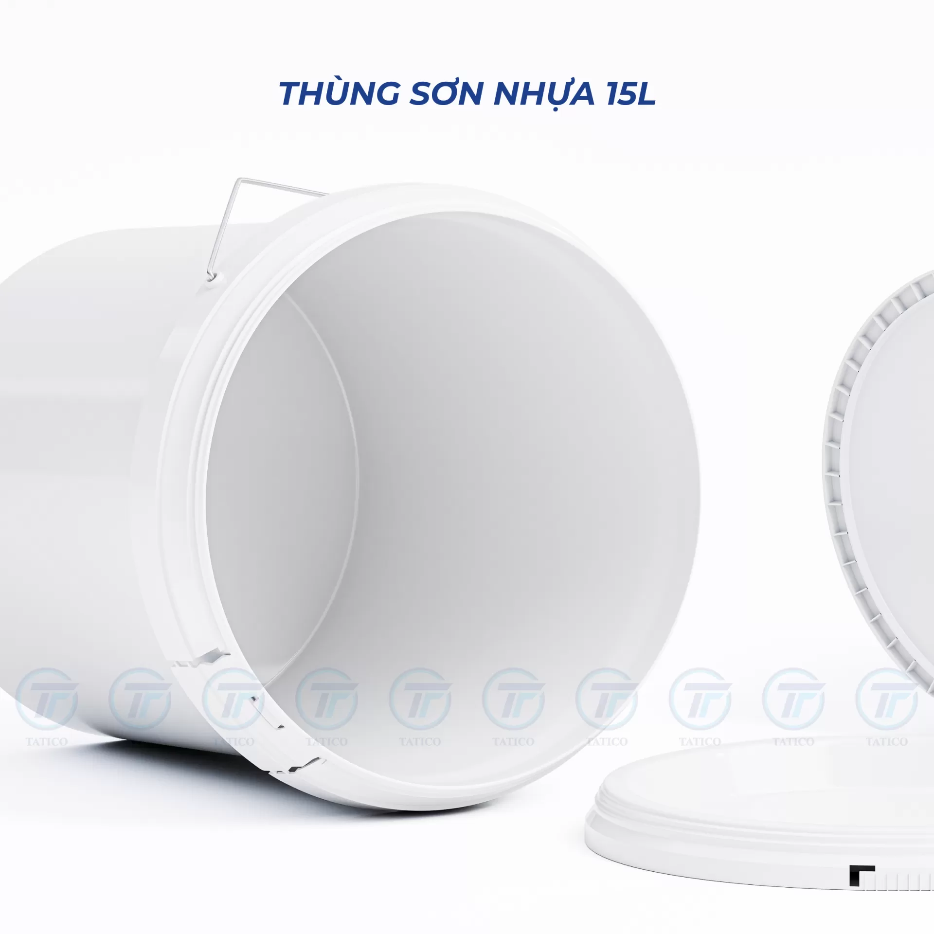 (Có nắp giật) Vỏ thùng sơn nhựa 15L